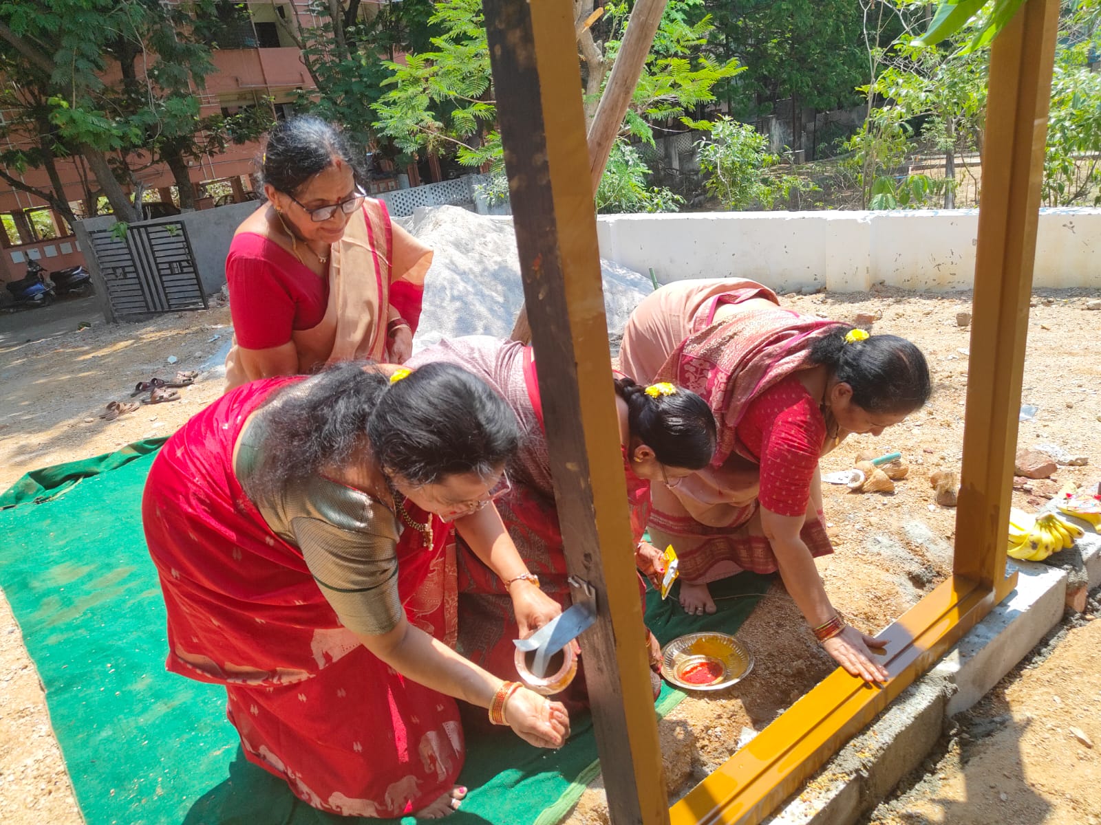  Errection of main door on 2024-04-26 at 9. 45 AM in the building of Senior Citizen Association site,HTC 